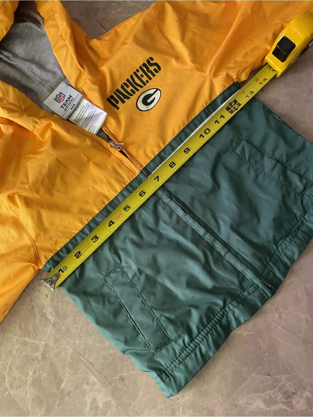 Green Bay Packers Team NFL toddler Full Zip jacket Hooded Windbreaker 3T